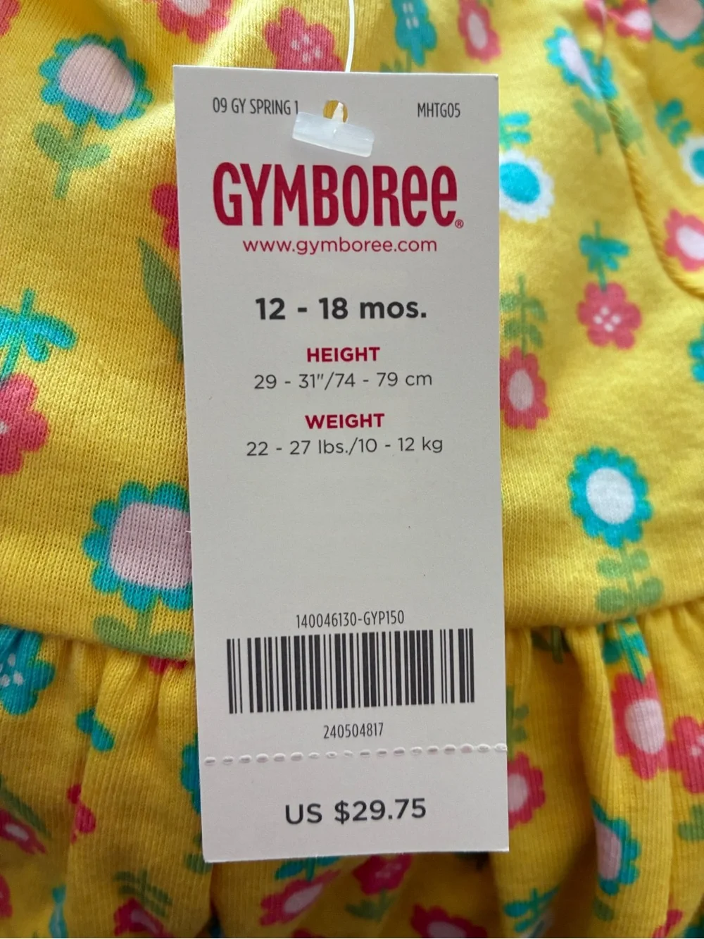 Gymboree Happy Rainbow Floral Cotton Dress with Bloomer